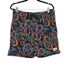 NWT Scotch & Soda Green Mountain View Paisley Print Miami Ice Swim Trunks Size M